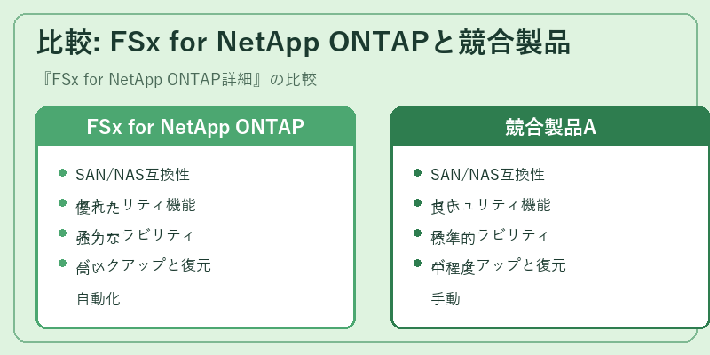 比較: FSx for NetApp ONTAPと競合製品