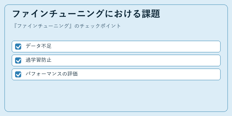 ファインチューニングにおける課題