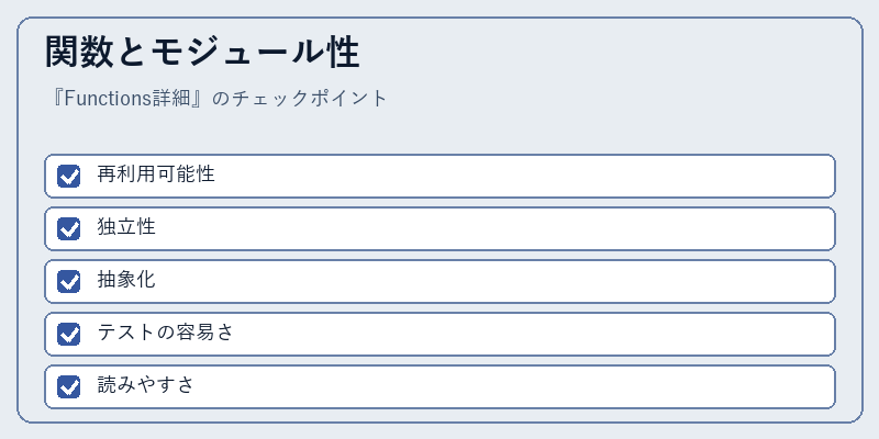 関数とモジュール性
