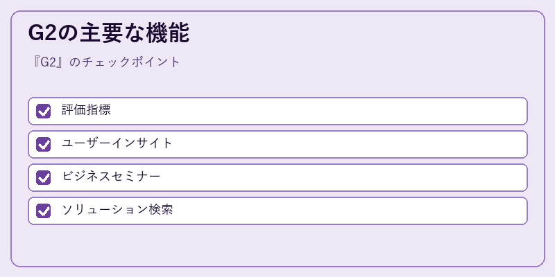 G2の主要な機能