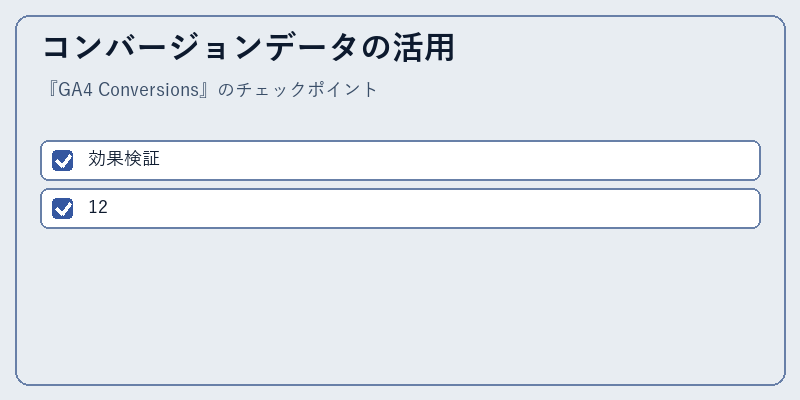 コンバージョンデータの活用