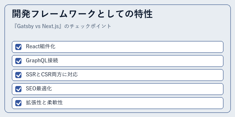 開発フレームワークとしての特性