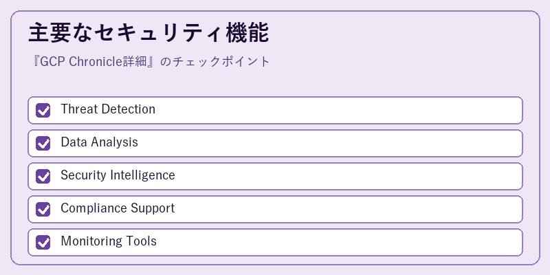 主要なセキュリティ機能