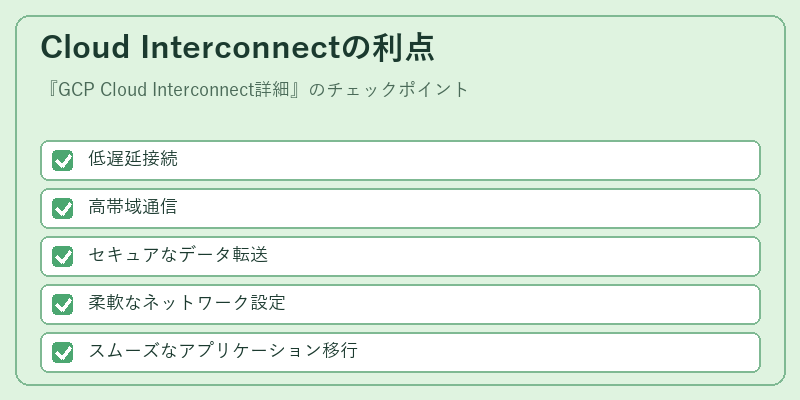 Cloud Interconnectの利点