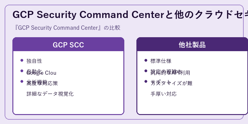 GCP Security Command Centerと他のクラウドセキュリティソリューションの比較