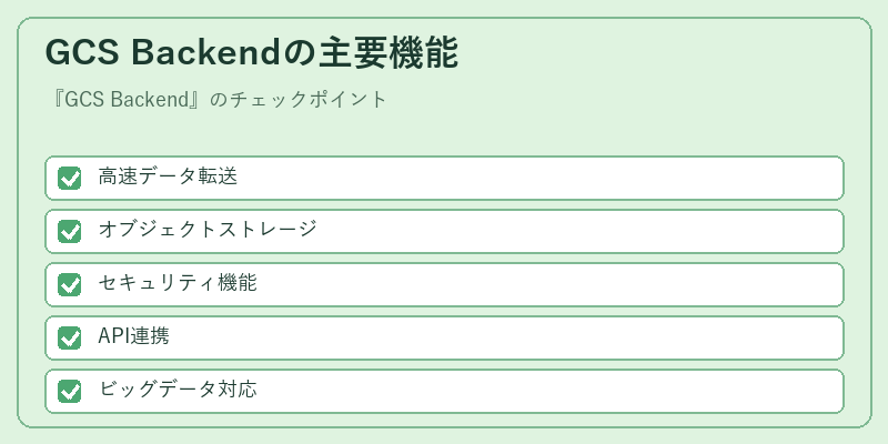 GCS Backendの主要機能