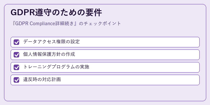 GDPR遵守のための要件