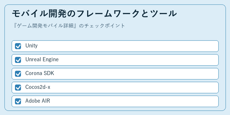 モバイル開発のフレームワークとツール