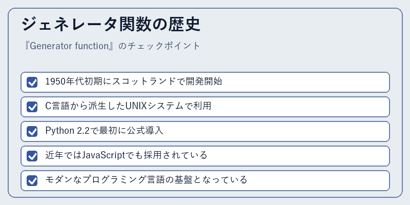 ジェネレータ関数の歴史