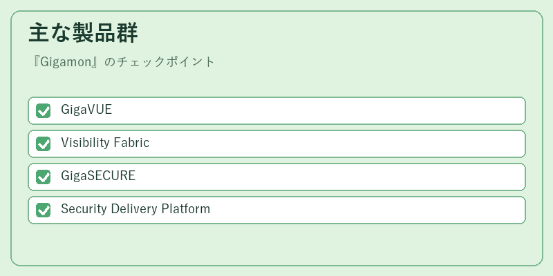 主な製品群