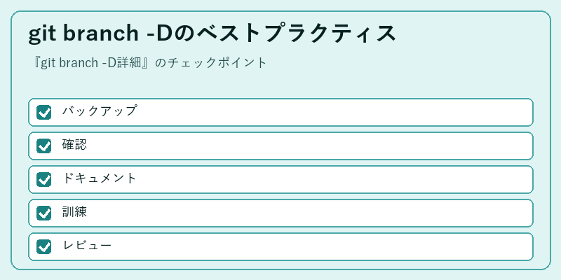 git branch -Dのベストプラクティス