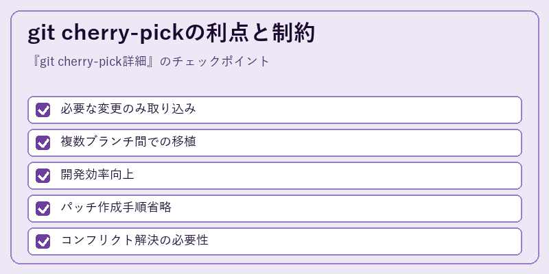 git cherry-pickの利点と制約