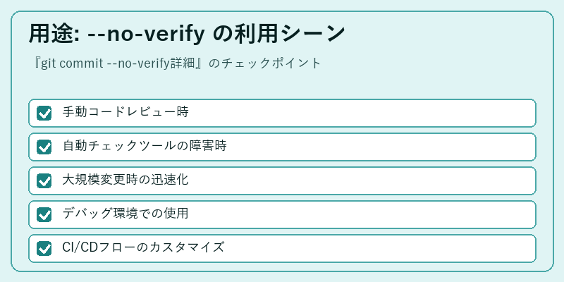 用途: --no-verify の利用シーン