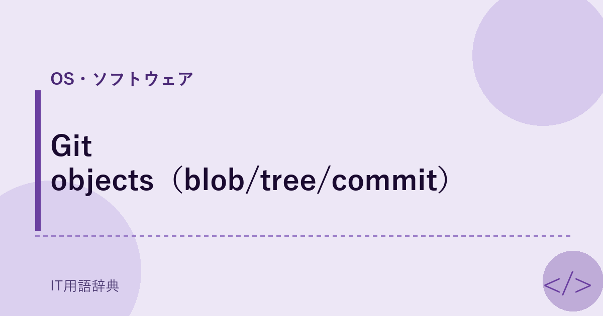 Git objects（blob/tree/commit） アイキャッチ