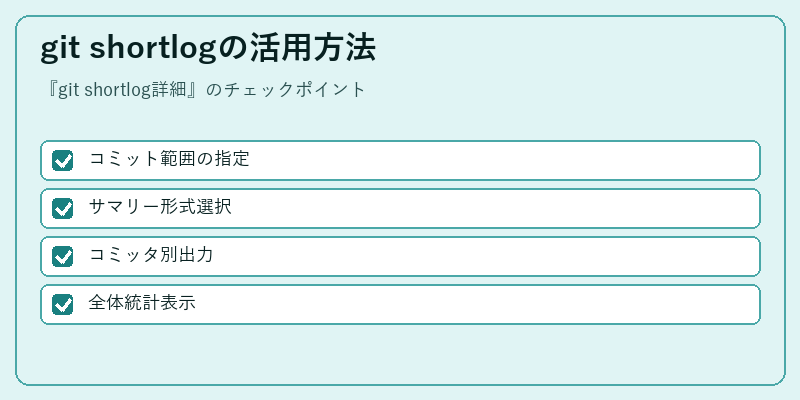 git shortlogの活用方法