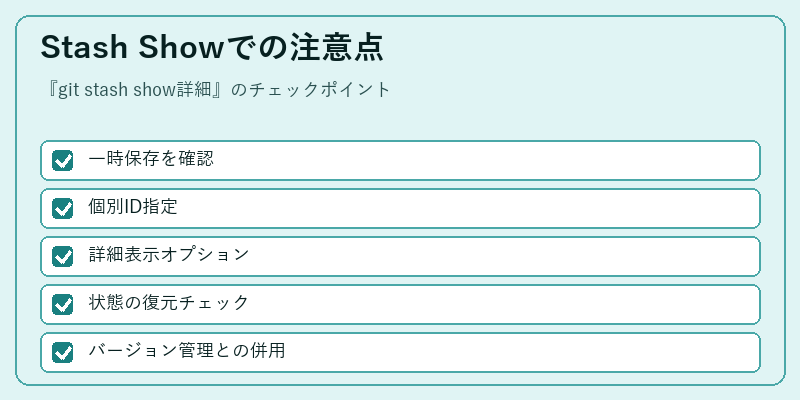 Stash Showでの注意点