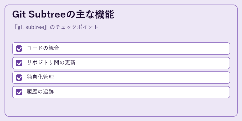 Git Subtreeの主な機能