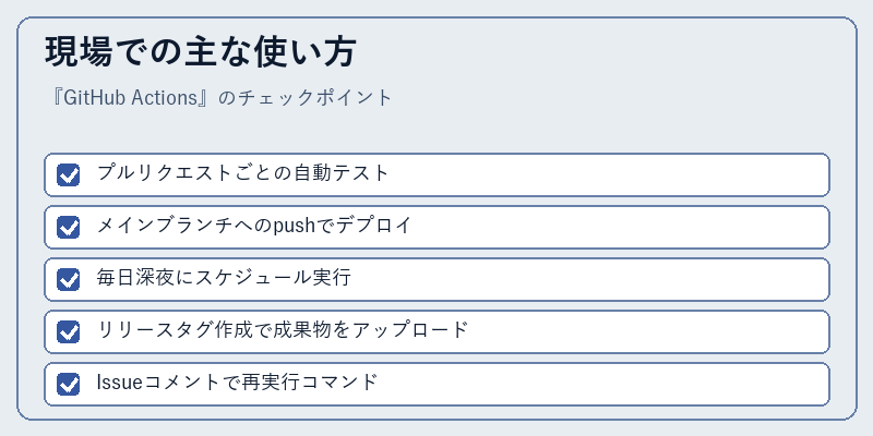 現場での主な使い方