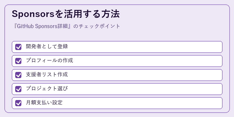 Sponsorsを活用する方法
