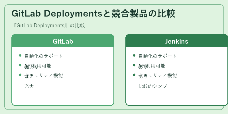 GitLab Deploymentsと競合製品の比較