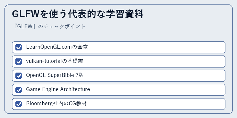 GLFWを使う代表的な学習資料