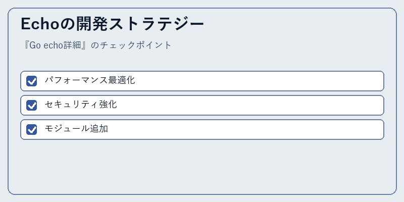 Echoの開発ストラテジー