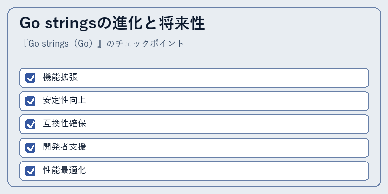 Go stringsの進化と将来性