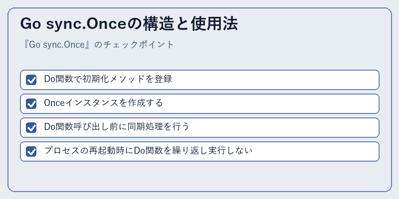 Go sync.Onceの構造と使用法