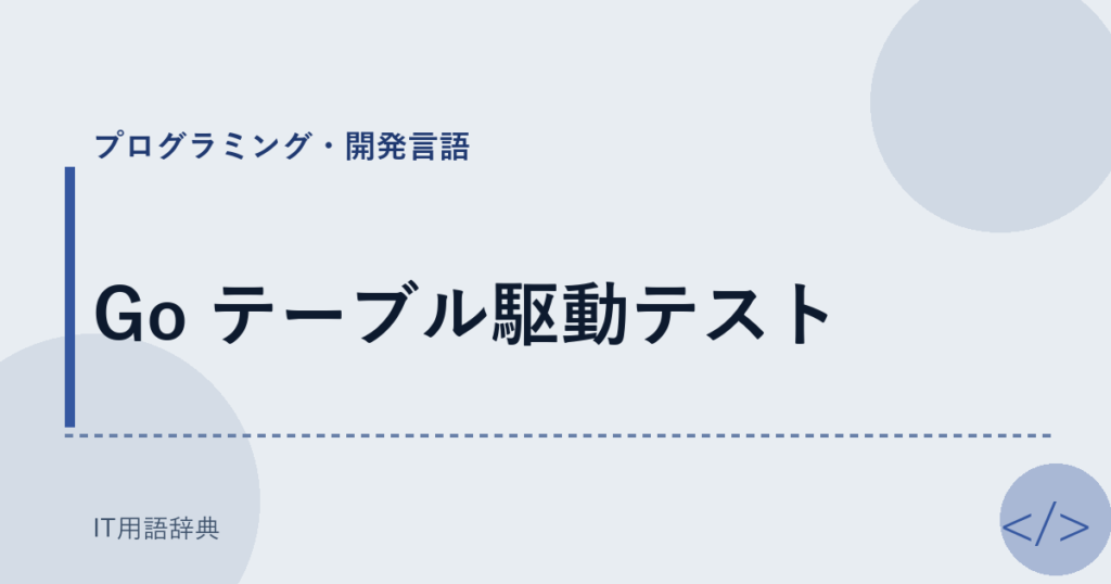 Go テーブル駆動テスト アイキャッチ
