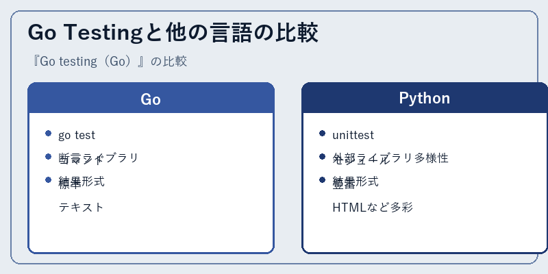 Go Testingと他の言語の比較