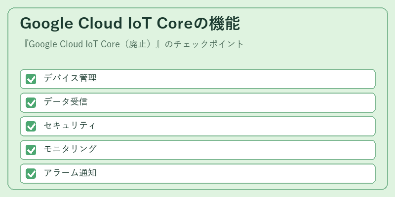 Google Cloud IoT Coreの機能