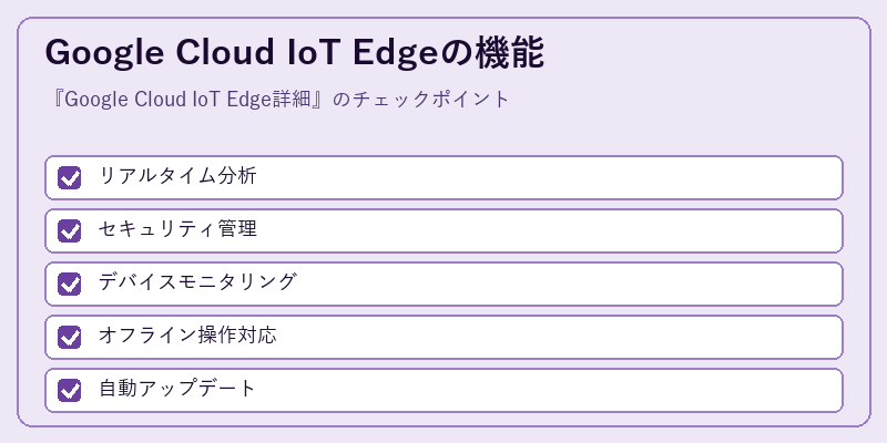 Google Cloud IoT Edgeの機能
