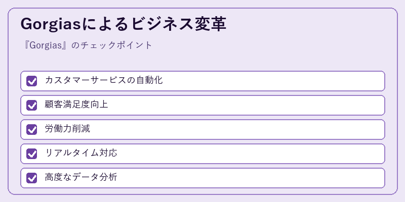 Gorgiasによるビジネス変革