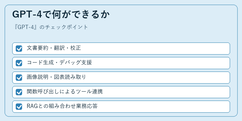 GPT-4で何ができるか