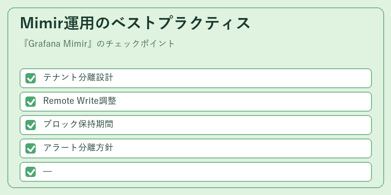 Mimir運用のベストプラクティス