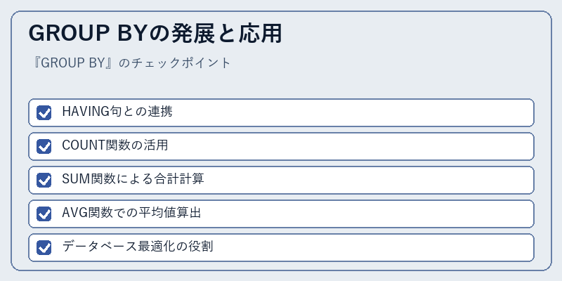 GROUP BYの発展と応用