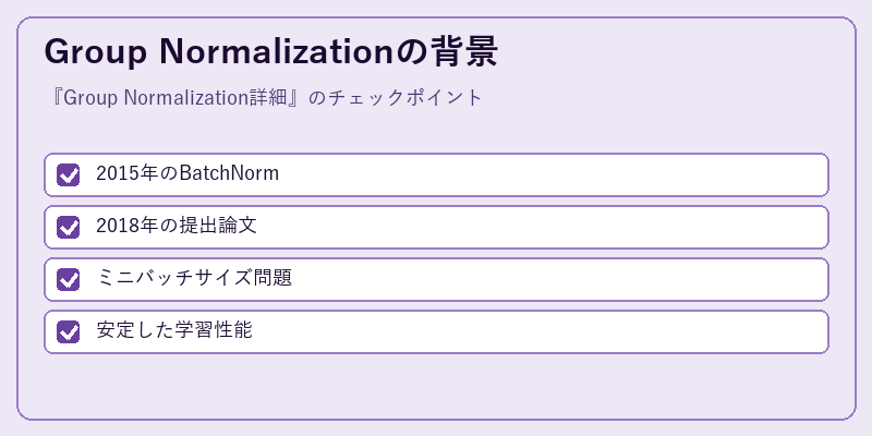 Group Normalizationの背景