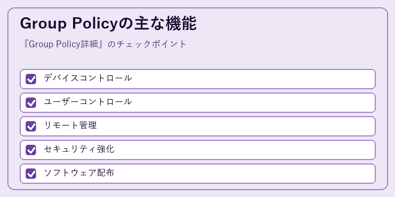 Group Policyの主な機能