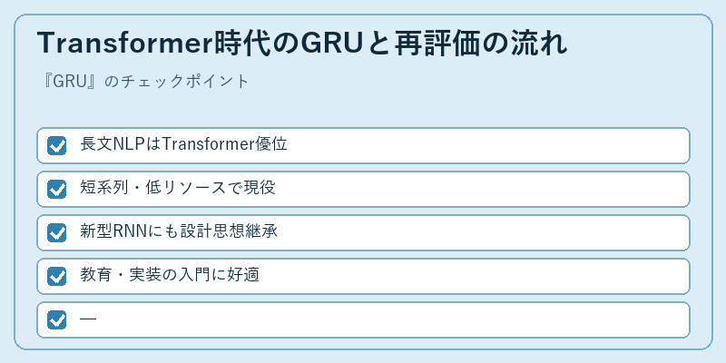 Transformer時代のGRUと再評価の流れ