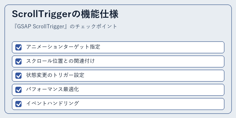 ScrollTriggerの機能仕様
