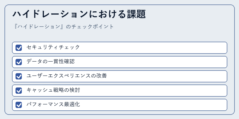 ハイドレーションにおける課題