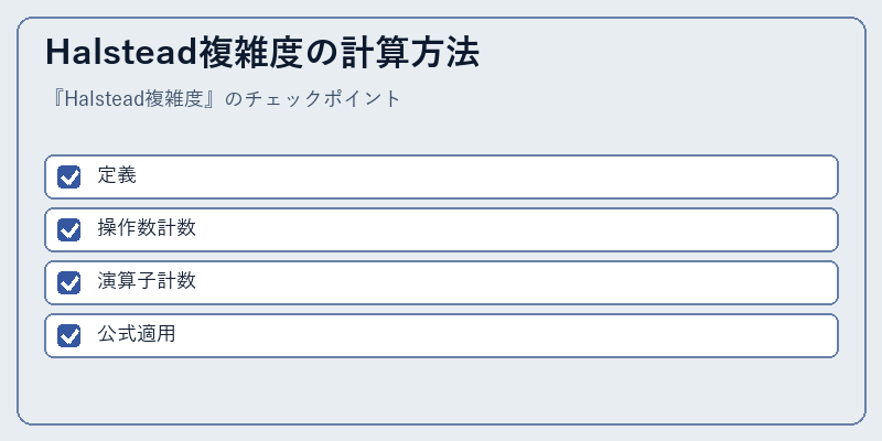 Halstead複雑度の計算方法