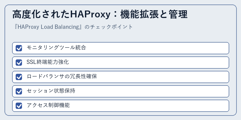 高度化されたHAProxy：機能拡張と管理