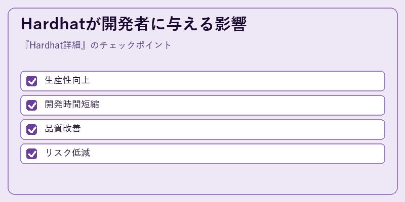 Hardhatが開発者に与える影響