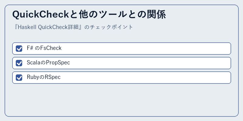 QuickCheckと他のツールとの関係