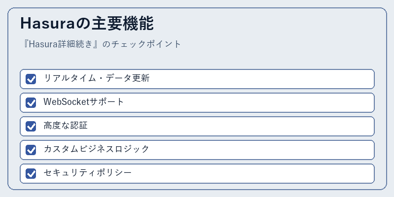 Hasuraの主要機能