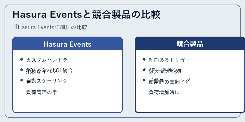 Hasura Eventsと競合製品の比較