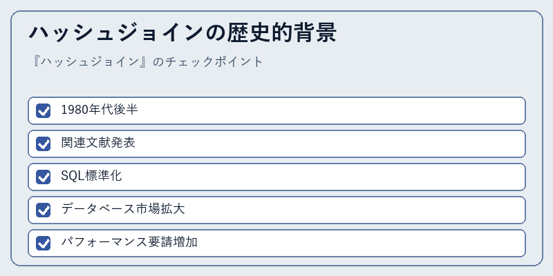ハッシュジョインの歴史的背景