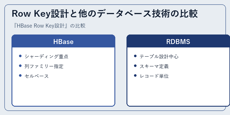 Row Key設計と他のデータベース技術の比較