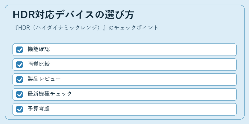 HDR対応デバイスの選び方
